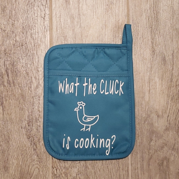Pocket pot holder and oven mitt " what the cluck" - Picture 2 of 3